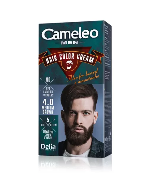 Cameleo Men Hair Color Cream - 4.0 Medium Brown