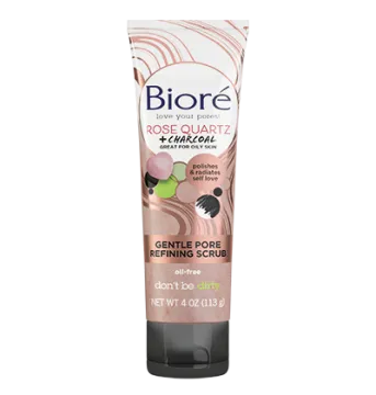 Biore Rose Quartz + Charcoal Gentle Pore Refining Scrub