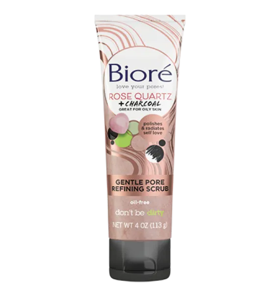 Biore Rose Quartz + Charcoal Gentle Pore Refining Scrub