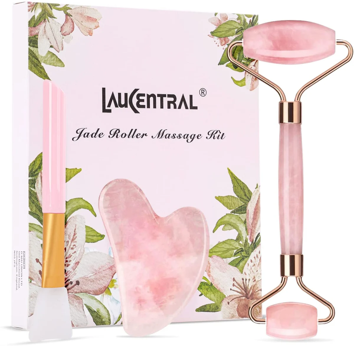 Jade Roller and Gua Sha Massage Kits Natural Pink Slimming