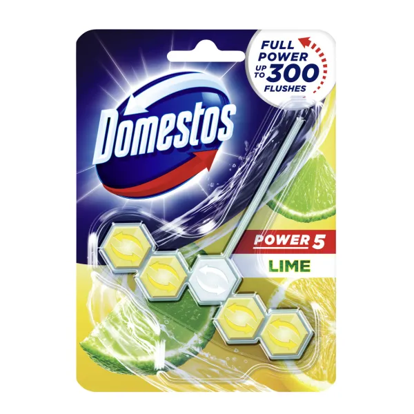 Domestos Power 5 Rim Block Lime 55g