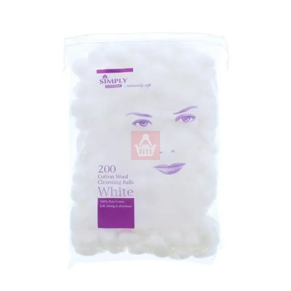 Simply Cotton 200 Cotton Wool Cleansing Balls